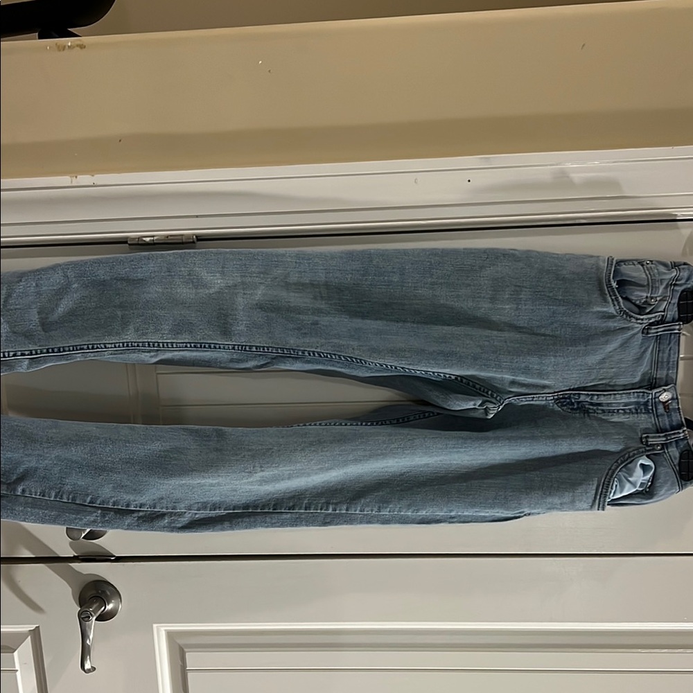 Levi's Blue Distressed Straight Jeans
